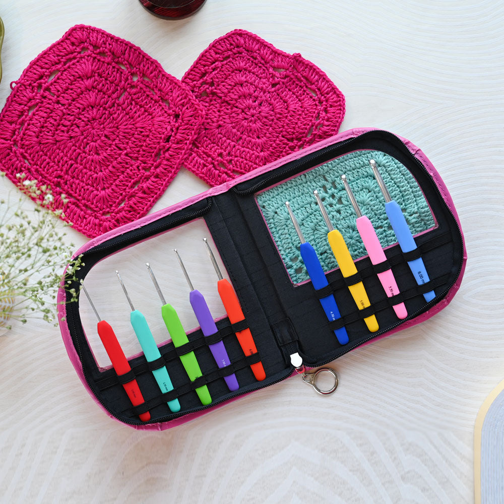 Set Crochet Pink Waves Knit Pro