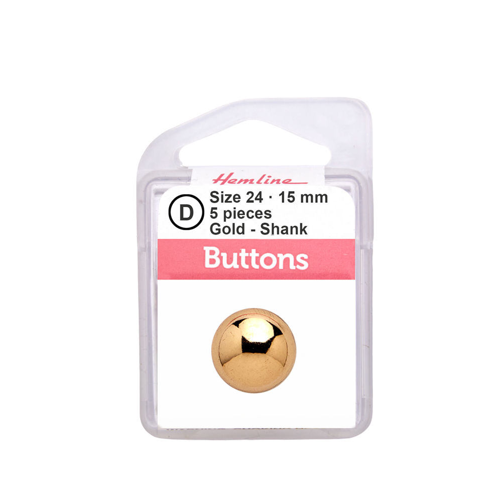Botón Metálico Liso Dorado