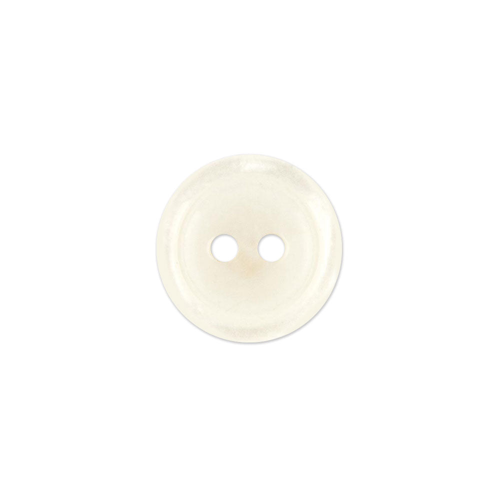 Botón Plástico Borde Doble Blanco