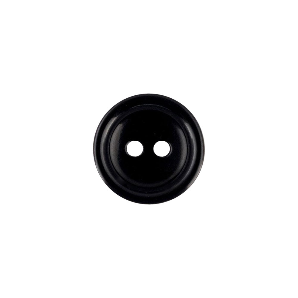 Botón Plástico Borde Doble Negro