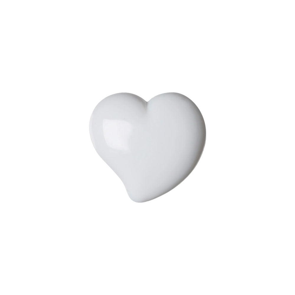 Botón Plástico Corazón Blanco