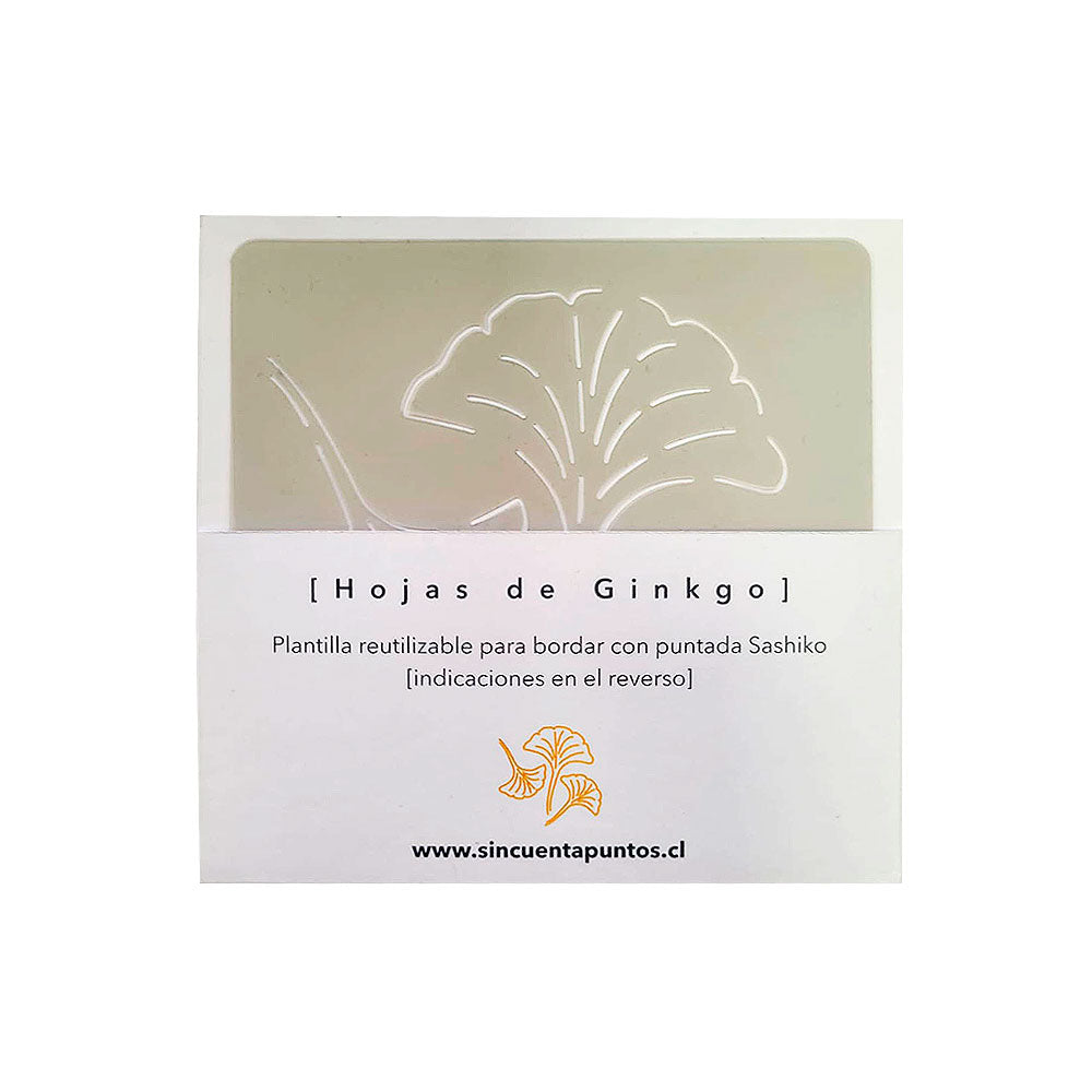 Plantilla Chica Sashiko Hojas de Ginkgo
