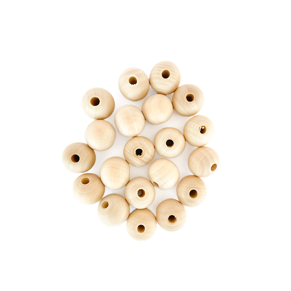 Cuenta Madera Circular 20MM 20Un