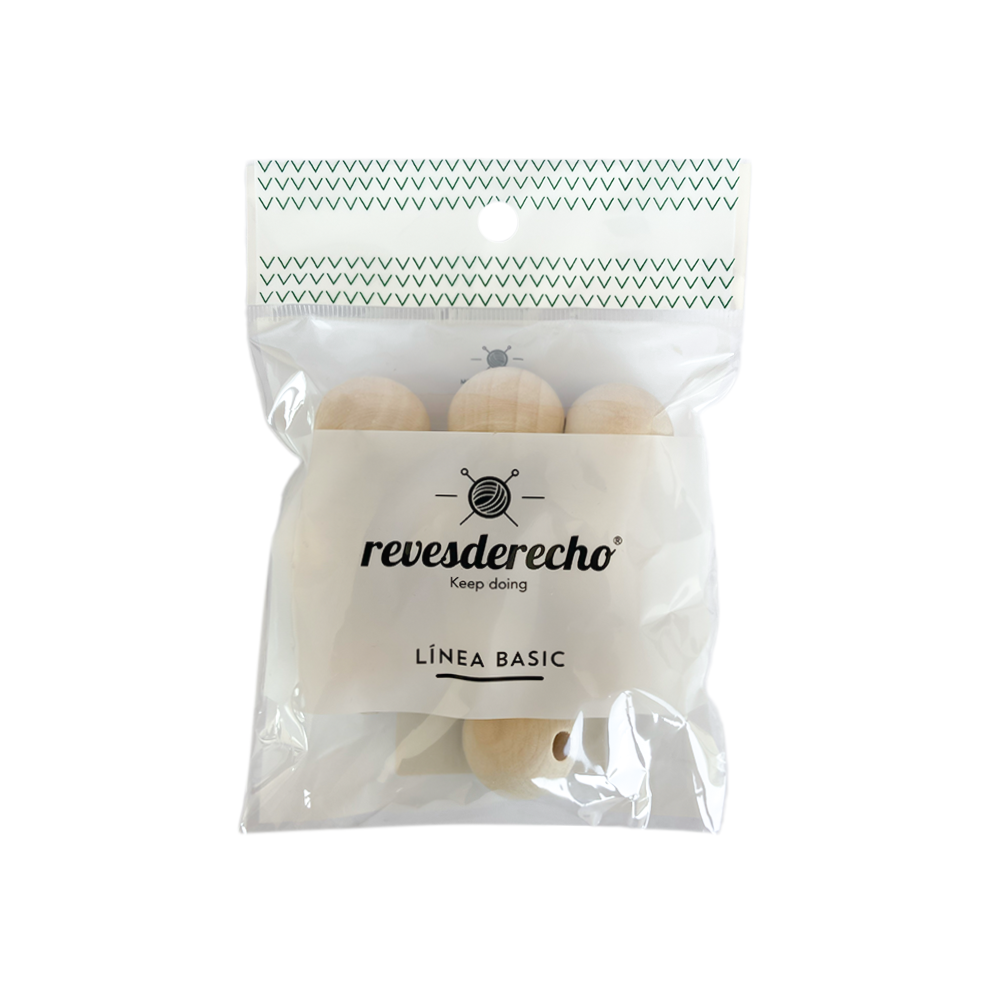 Cuenta Madera Circular 25 MM 10 Un