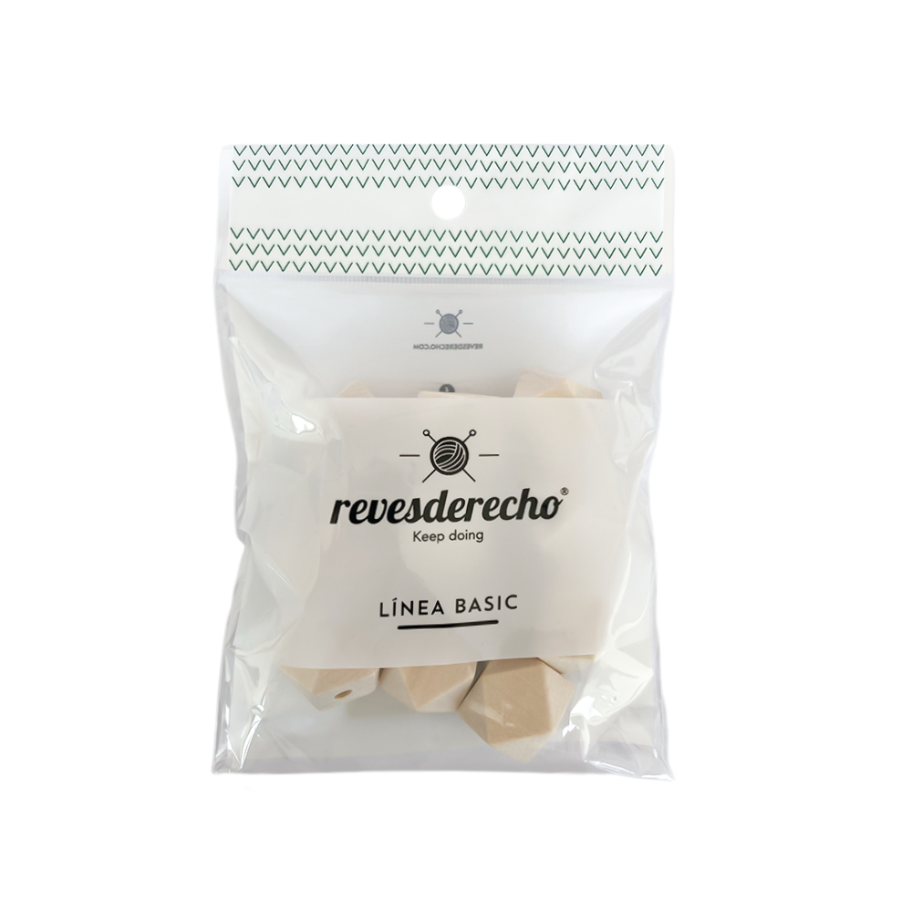 Cuenta Madera Diamante 20x20x20 MM 10 Un