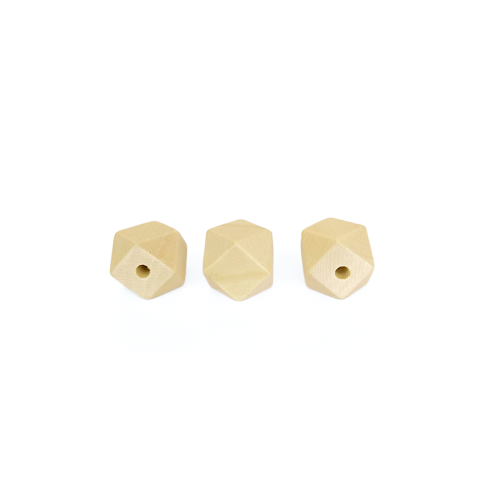Cuenta Madera Diamante 20x20x20 MM 10 Un