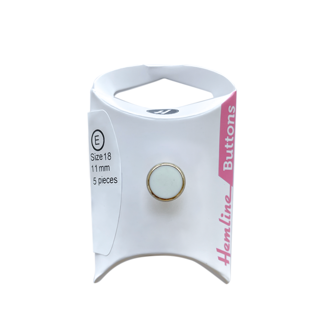 Botón Plástico Redondo Borde Dorado 18MM 5UN