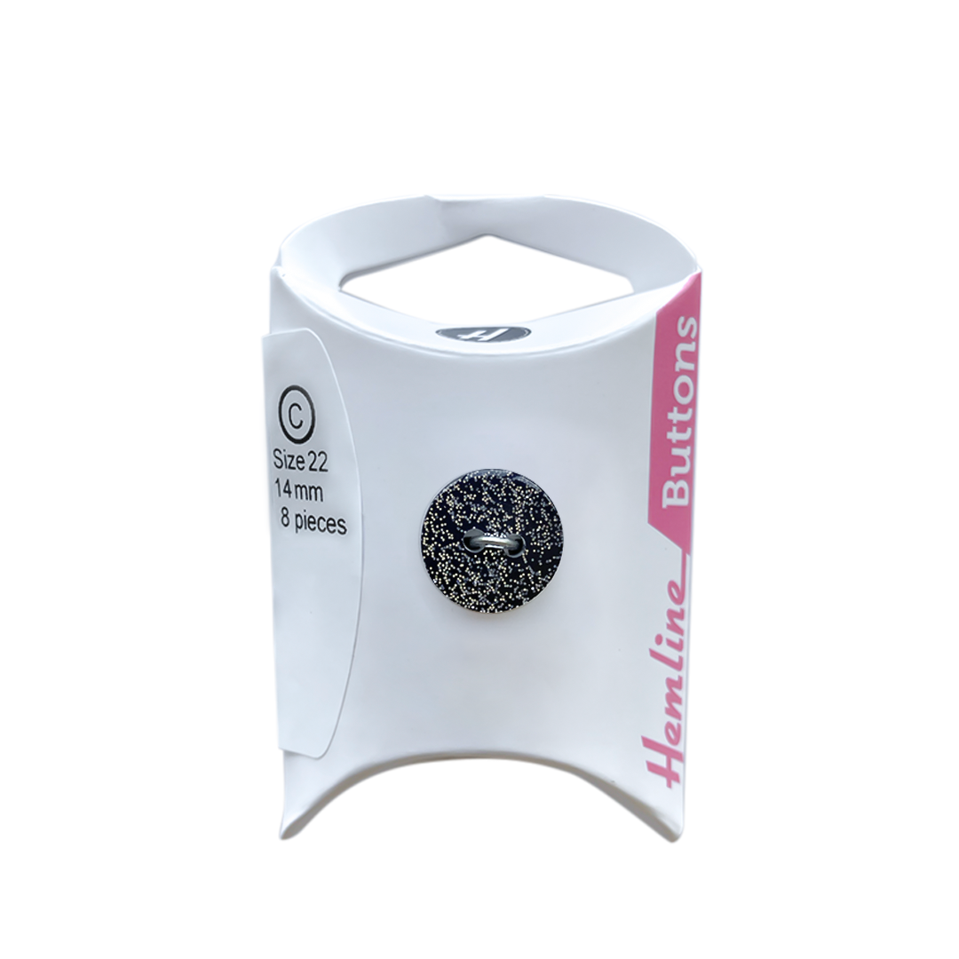 Botón Plástico Redondo Glitter 14MM 8UN