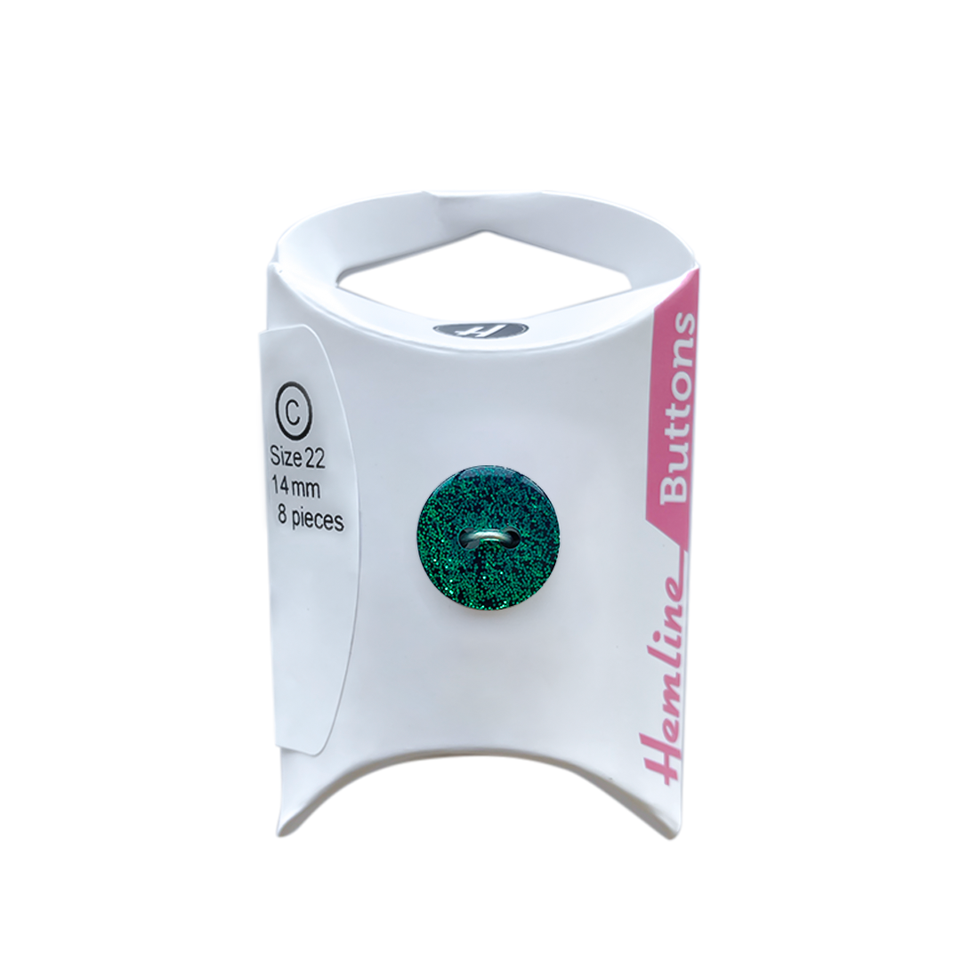 Botón Plástico Redondo Glitter 14MM 8UN