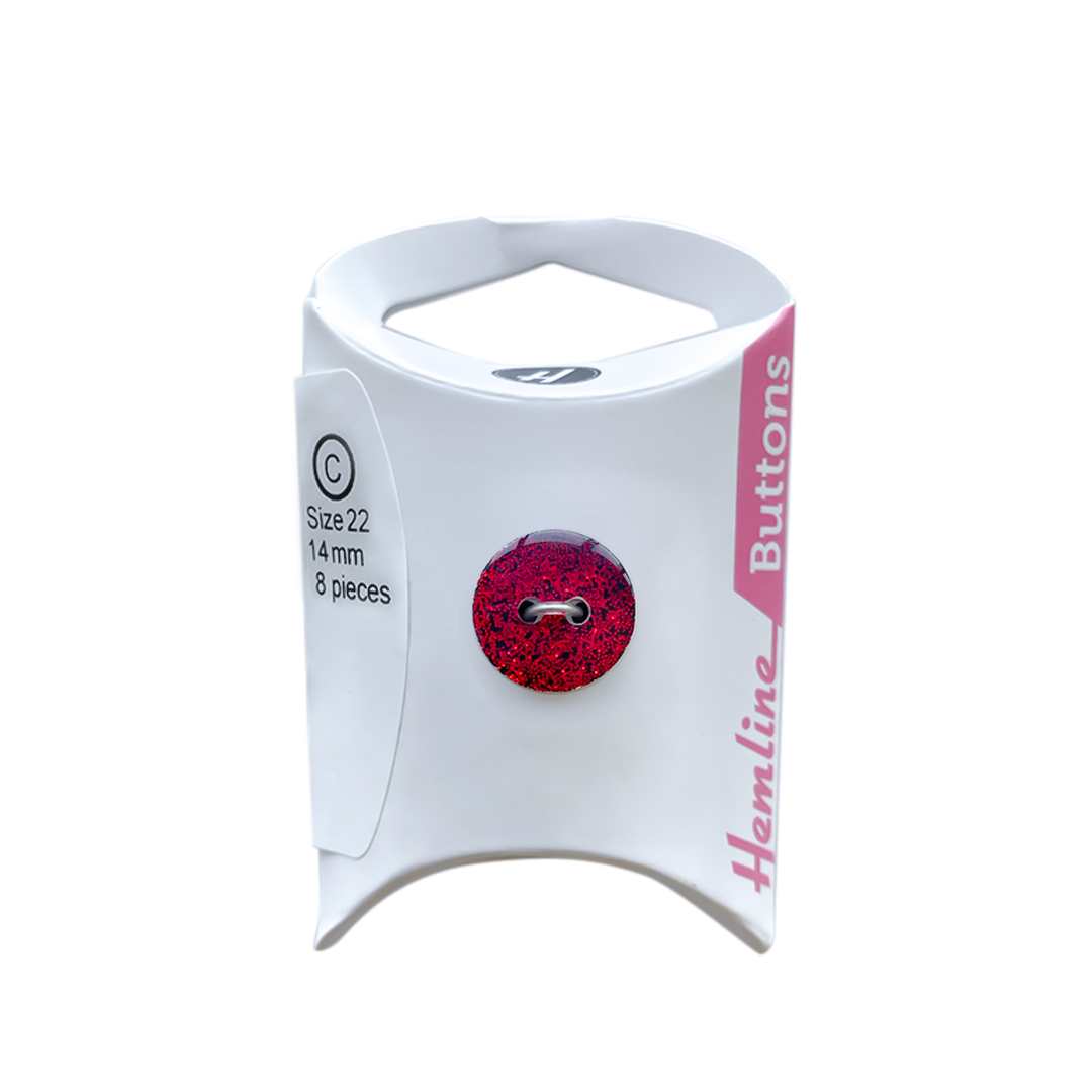 Botón Plástico Redondo Glitter 14MM 8UN