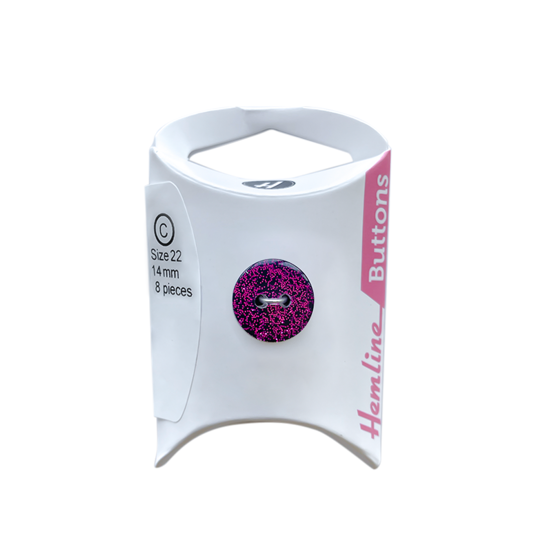 Botón Plástico Redondo Glitter 14MM 8UN