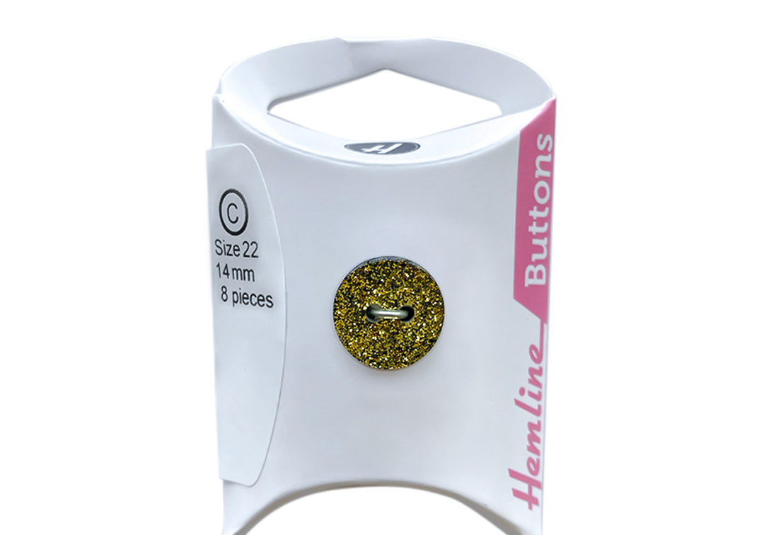 Botón Plástico Redondo Glitter 14MM 8UN