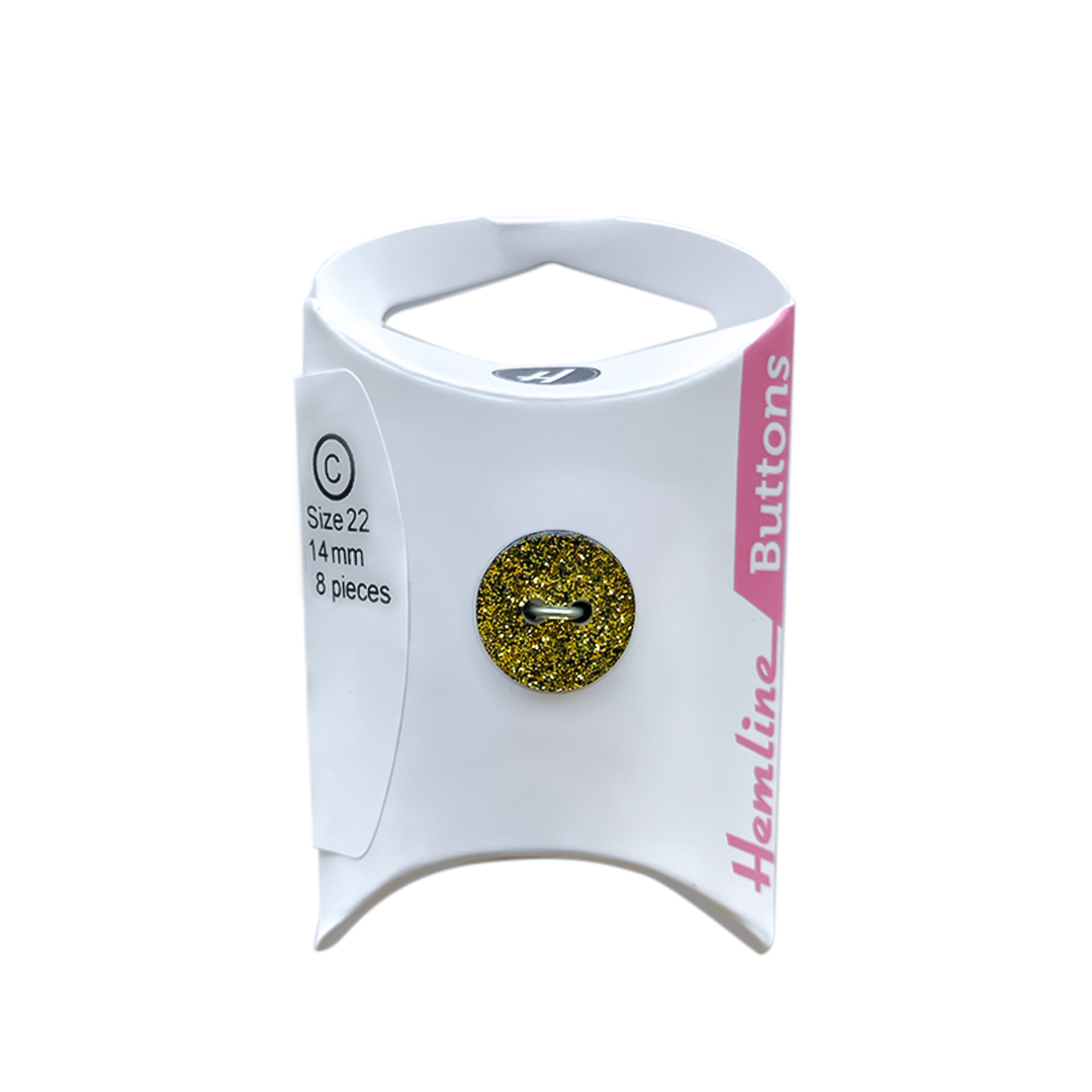 Botón Plástico Redondo Glitter 14MM 8UN