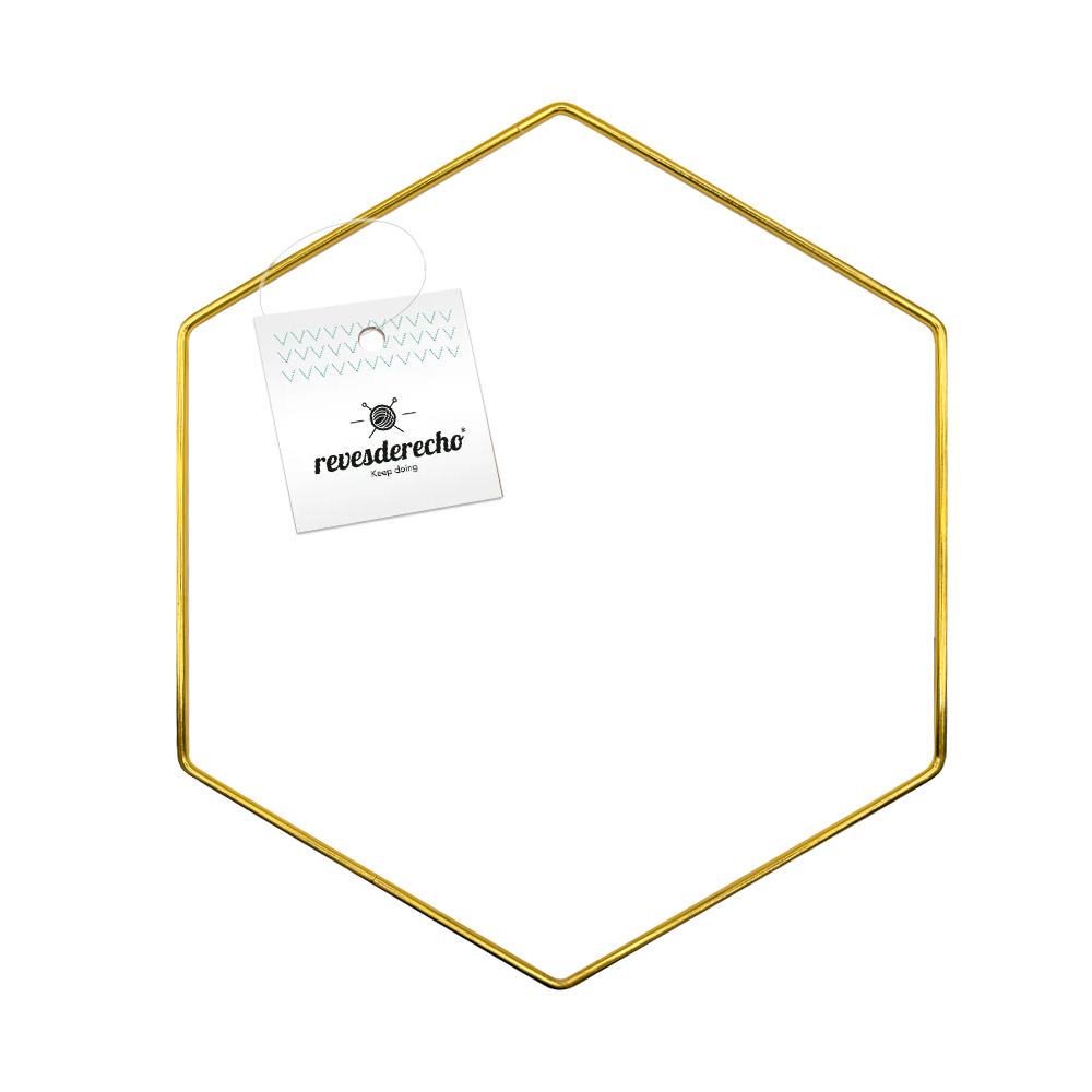 Argolla Metálica Hexágono Gold 25 cm
