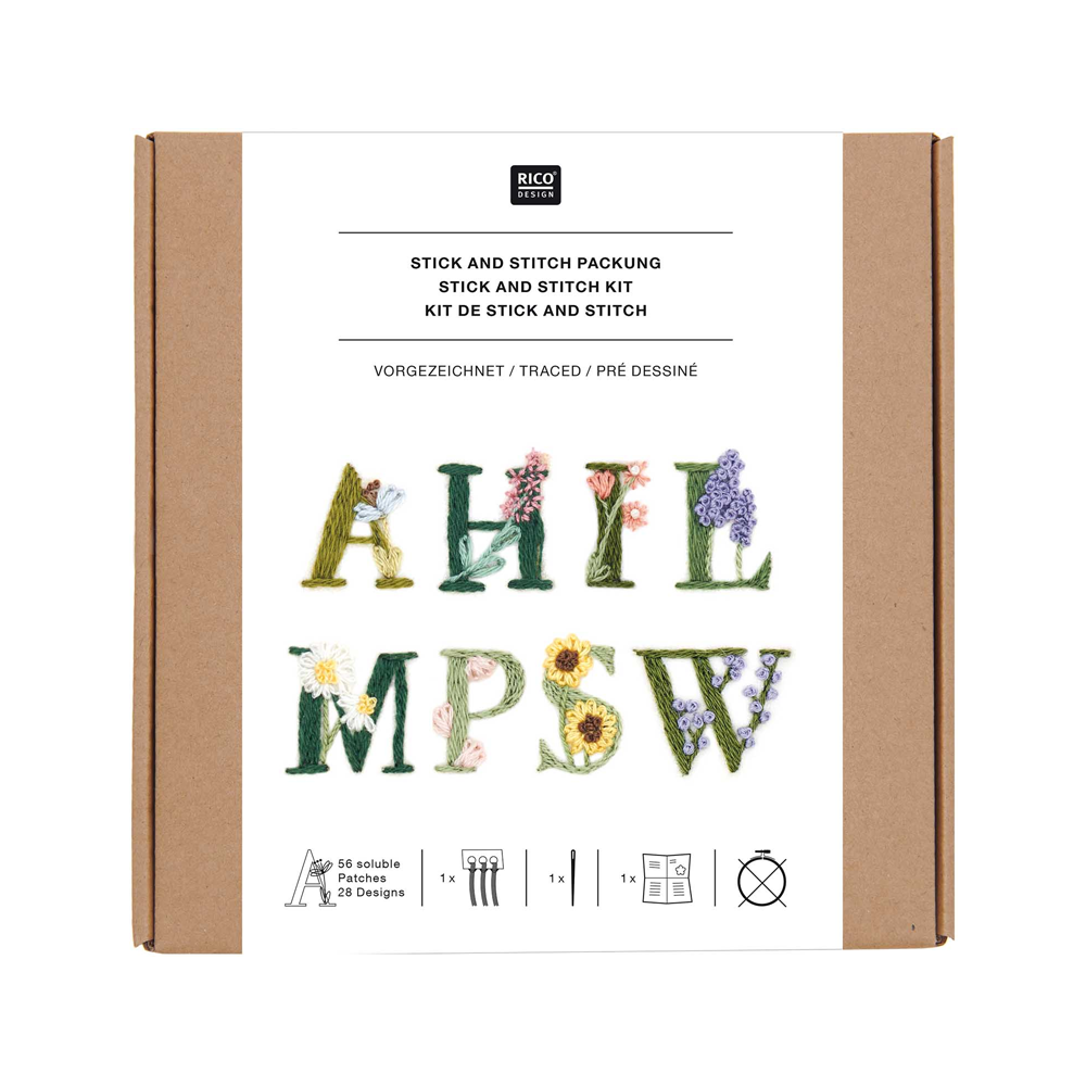 Kit Pega y Borda Alfabeto Floral