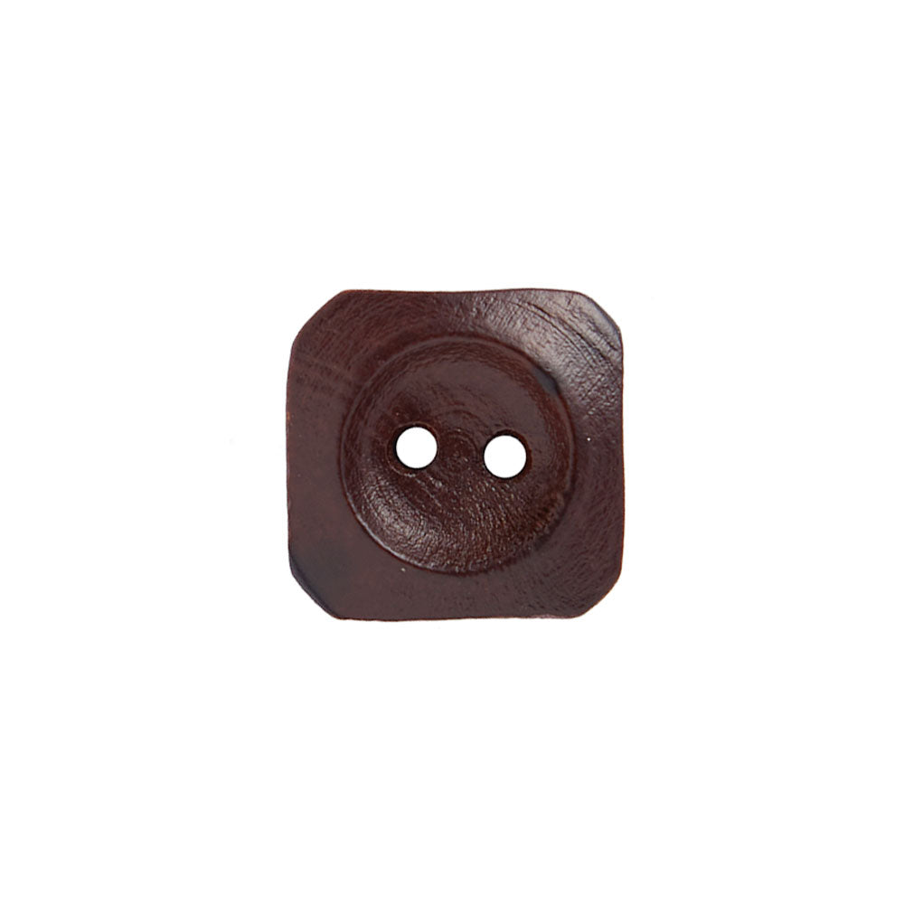 Botón Madera Cuadrado Café Oscuro
