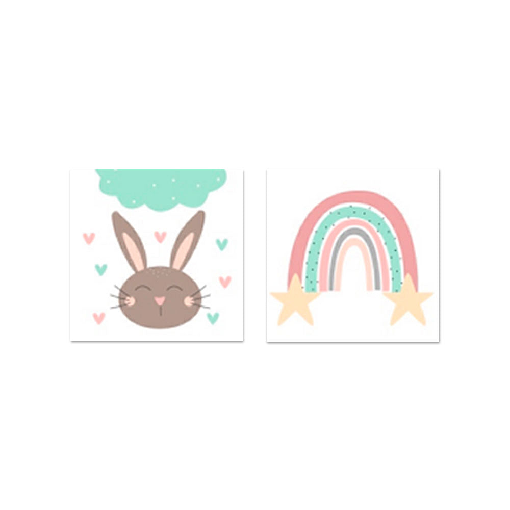 Set 2 Esterillas Bunny Girl 20x20