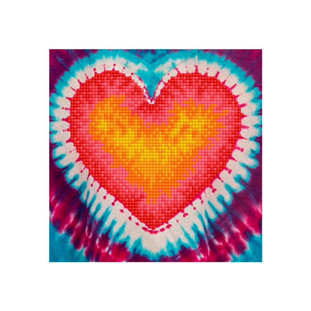 Cuadro Tie Dye Heart 20.3 x 20.3 Cm
