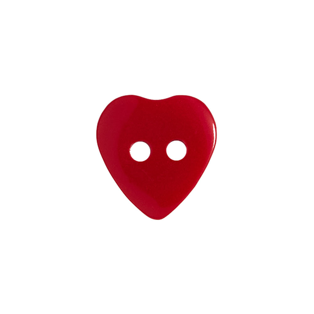 Botón Plástico Corazón Rojo