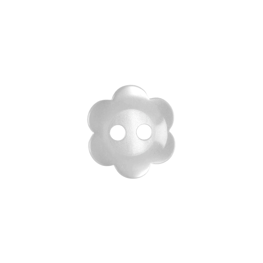 Botón Plástico Flor Blanco