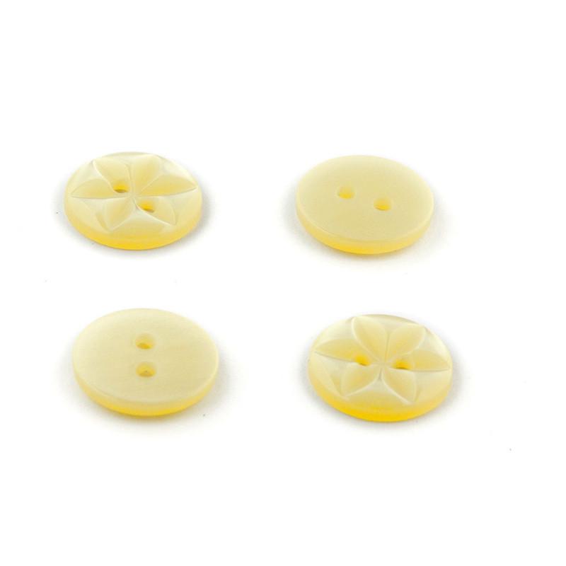 Bot&oacute;n Pl&aacute;stico Redondo Estrella Crema