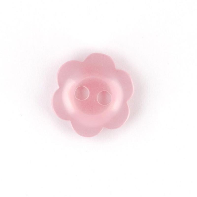 Bot&oacute;n Pl&aacute;stico Flor Rosado