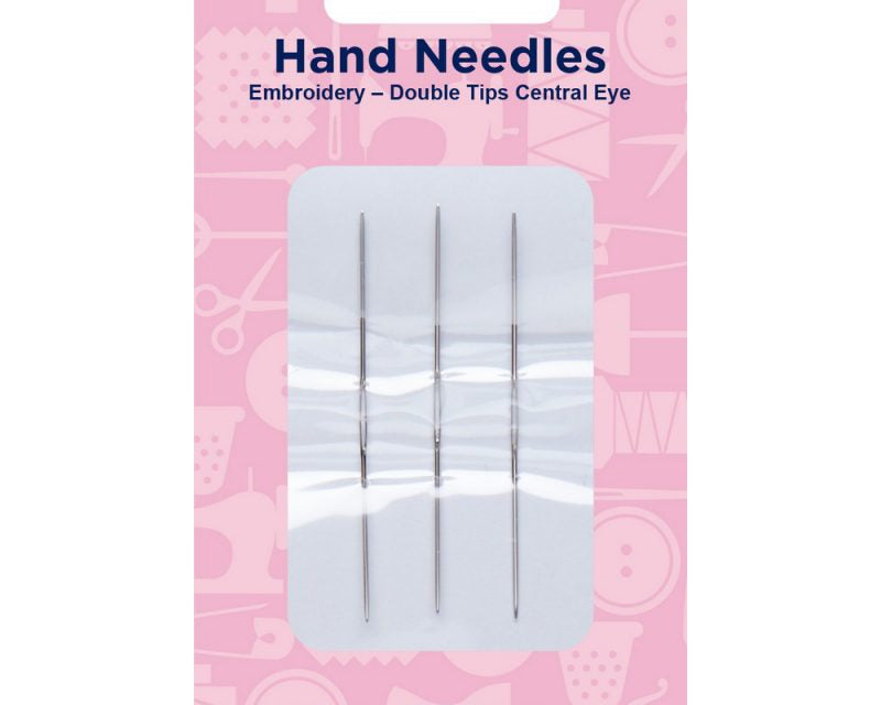 Aguja Embroidery doble punta ojo central Hemline