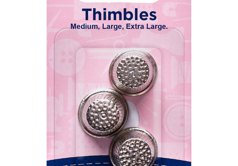 Dedal metálico 3 tamaños Hemline