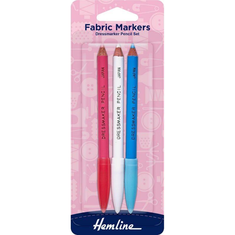 Lápiz marcador de tela soluble 3 colores Hemline
