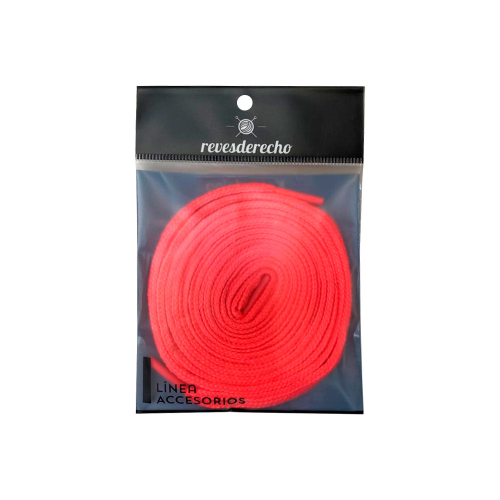 Cordones Planos 1.15mts Coral Flúor