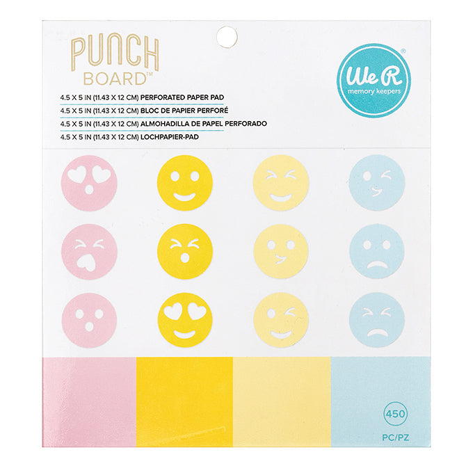 PAPER PAD PUNCH BOARD EMOJI 4.5X4.5 450 UN