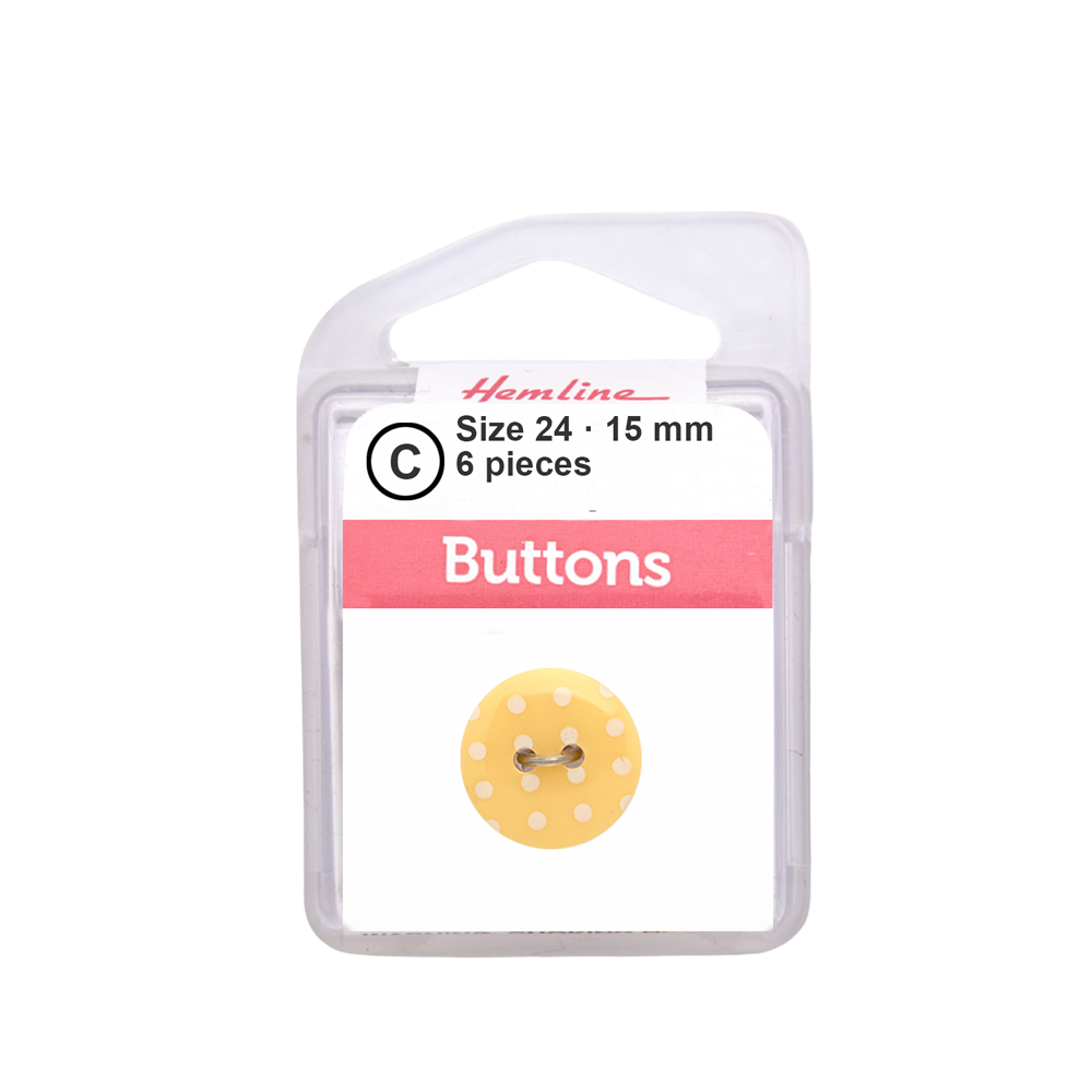 Bot&oacute;n Pl&aacute;stico Puntos Amarillo
