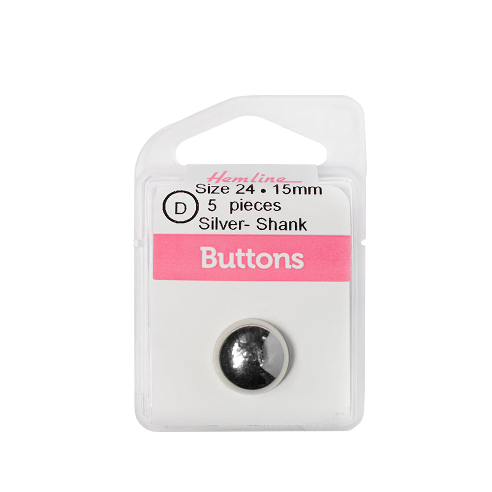 Bot&oacute;n Met&aacute;lico Liso Plateado