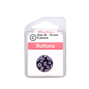Bot&oacute;n Pl&aacute;stico Dise&ntilde;o Flores Morado