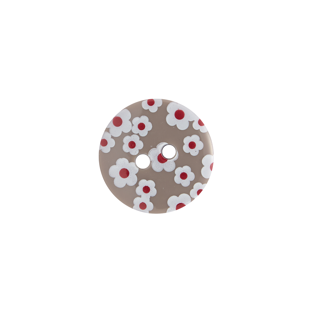 Bot&amp;oacute;n Pl&amp;aacute;stico Dise&amp;ntilde;o Flores Gris