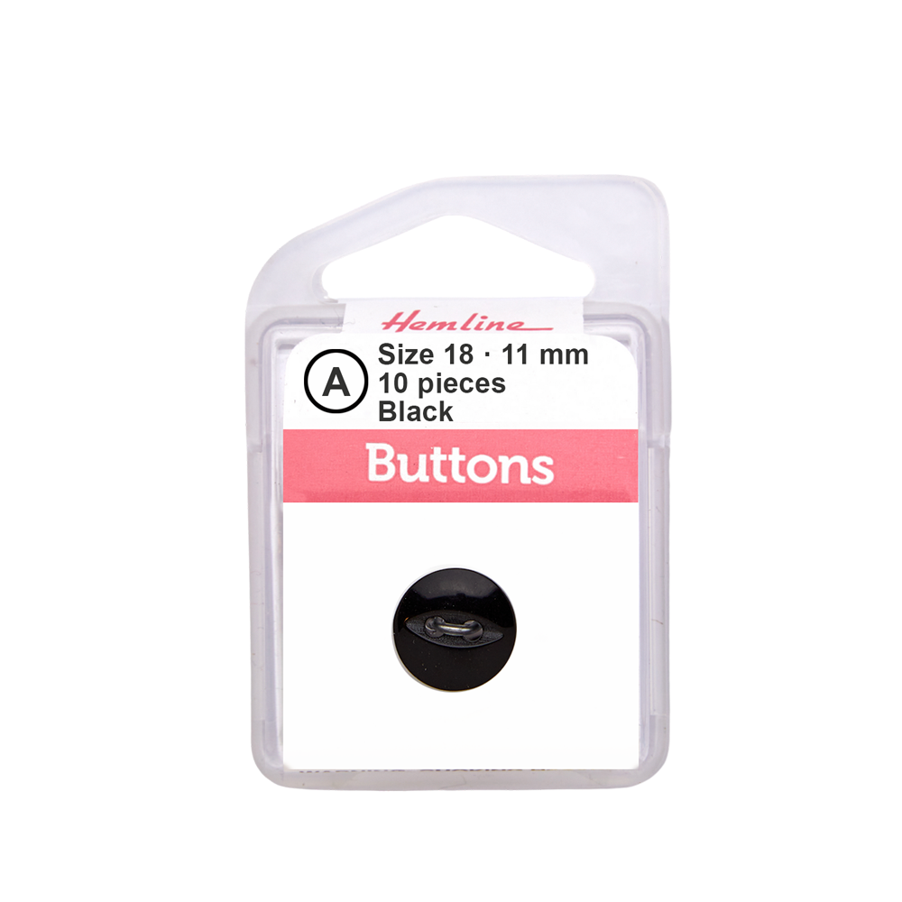 Bot&amp;oacute;n Pl&amp;aacute;stico Ojo de Pez Negro