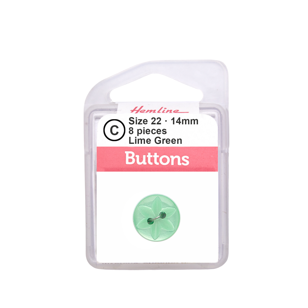 Bot&amp;oacute;n Pl&amp;aacute;stico Redondo Estrella Verde Lima
