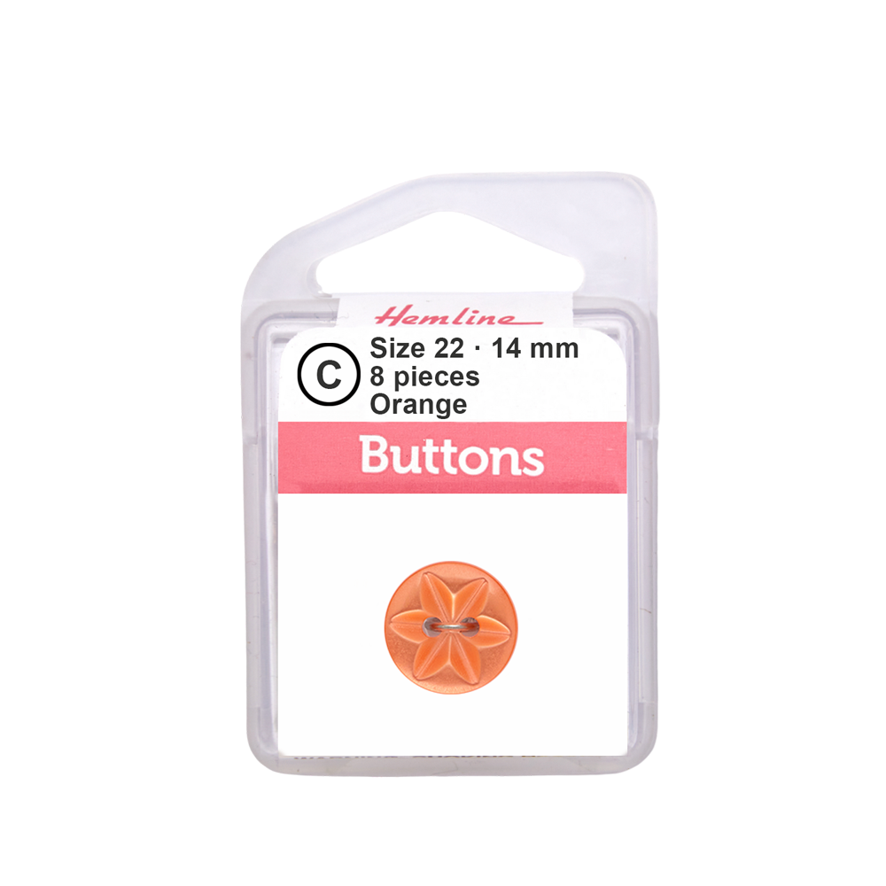 Bot&amp;oacute;n Pl&amp;aacute;stico Redondo Estrella Naranjo