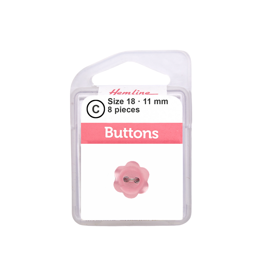 Bot&amp;oacute;n Pl&amp;aacute;stico Flor Rosado