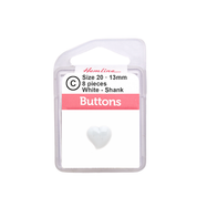 Bot&oacute;n Pl&aacute;stico Coraz&oacute;n Blanco