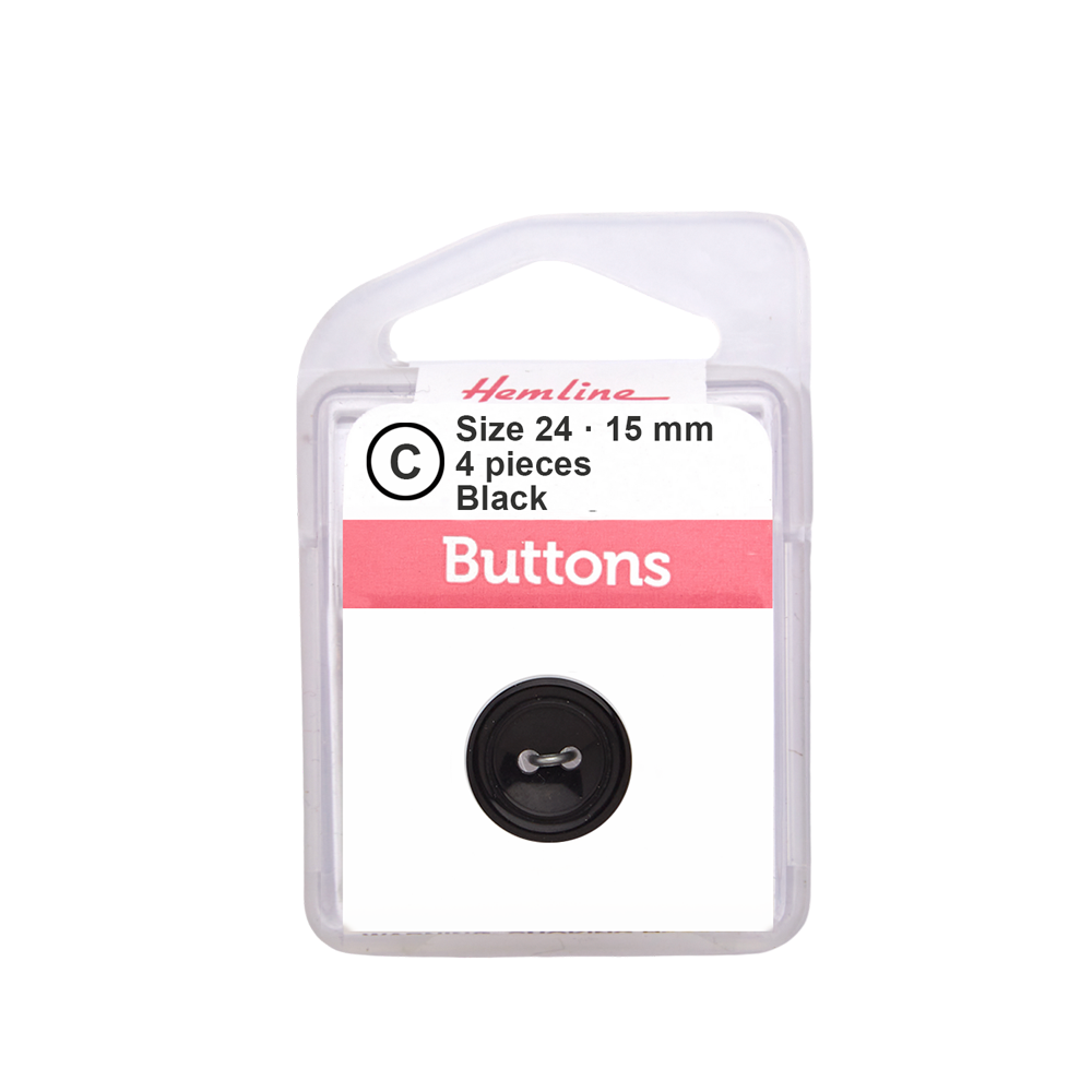 Bot&amp;oacute;n Pl&amp;aacute;stico Borde Doble Negro