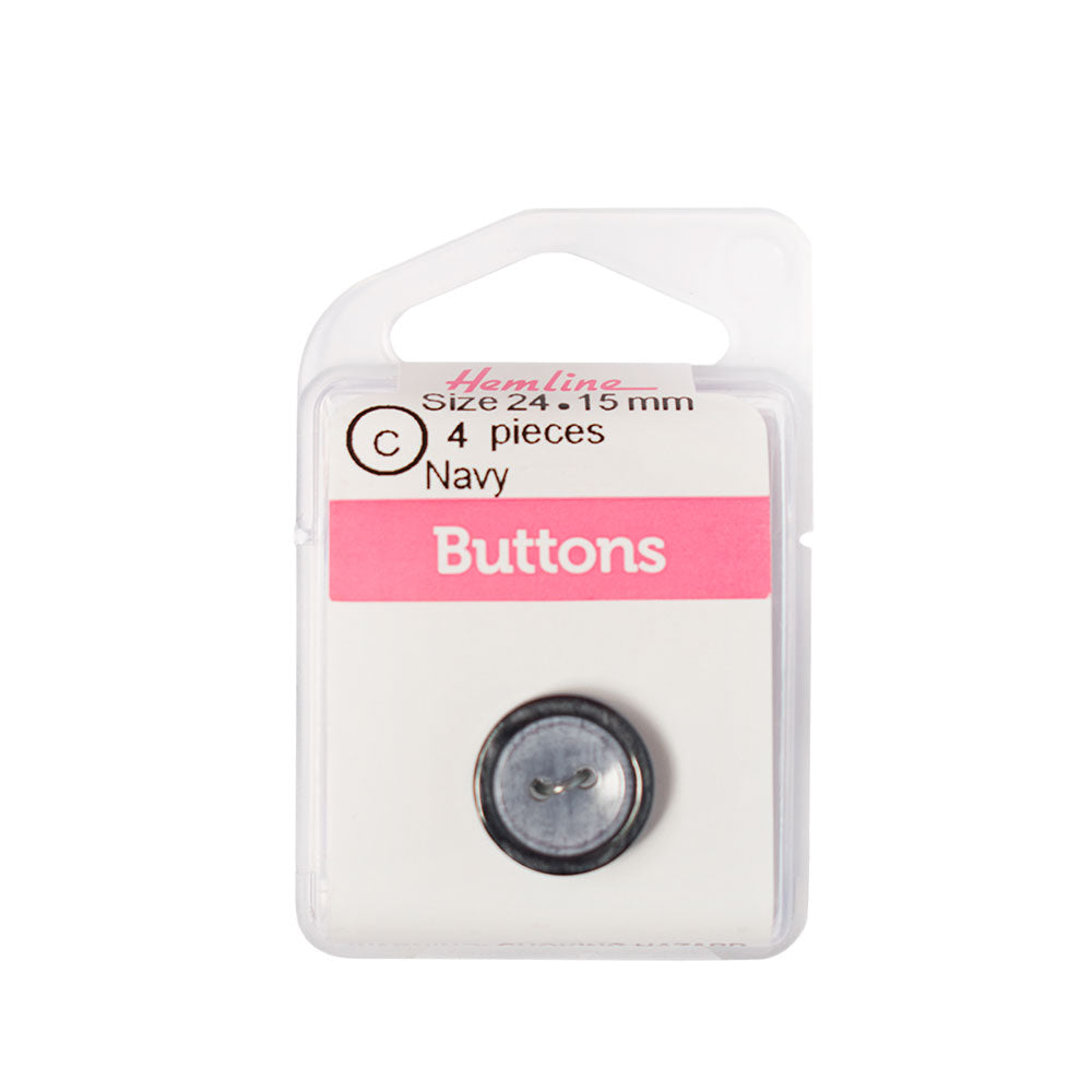 Bot&amp;oacute;n Pl&amp;aacute;stico Borde Doble Azul Marino