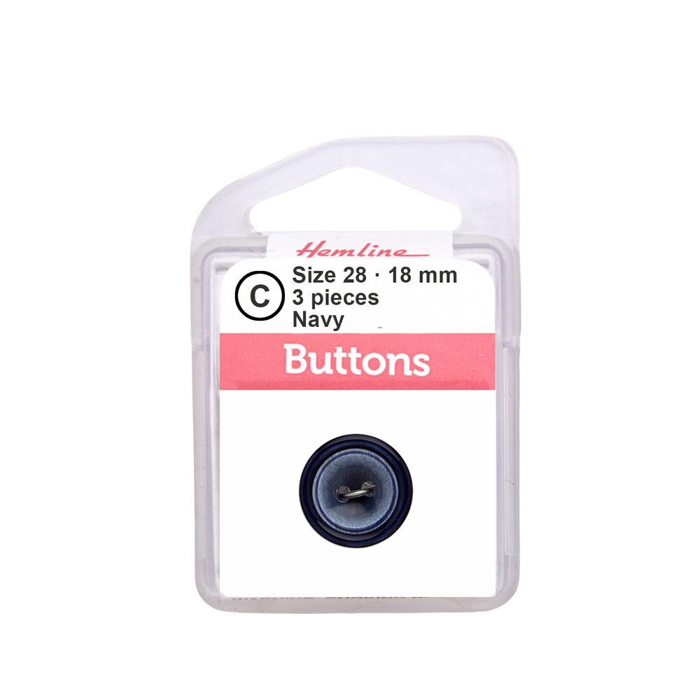 Bot&amp;oacute;n Pl&amp;aacute;stico Borde Doble Azul Marino