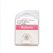 Botón Plástico Flor Blanco