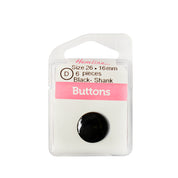 Bot&oacute;n Pl&aacute;stico Redondo Plano Negro