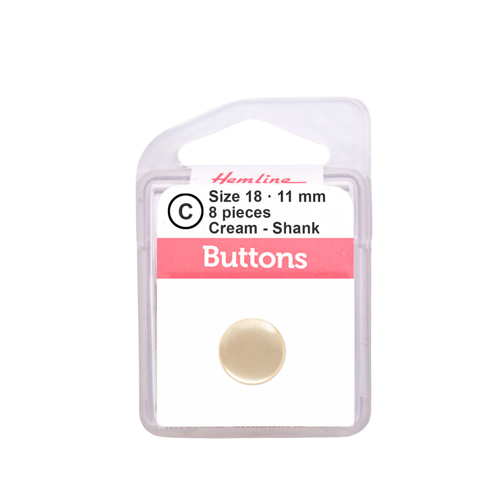 Botón Plástico Redondo Plano Crema