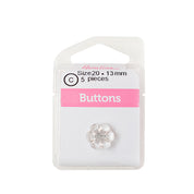Bot&oacute;n Pl&aacute;stico Flor Blanco