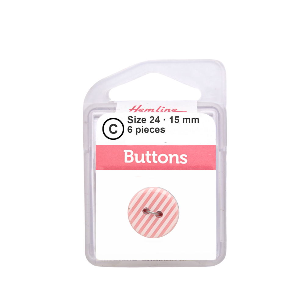 Bot&oacute;n Pl&aacute;stico L&iacute;neas Rosado