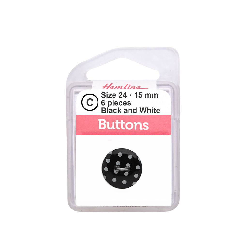 Bot&oacute;n Pl&aacute;stico Puntos Negro