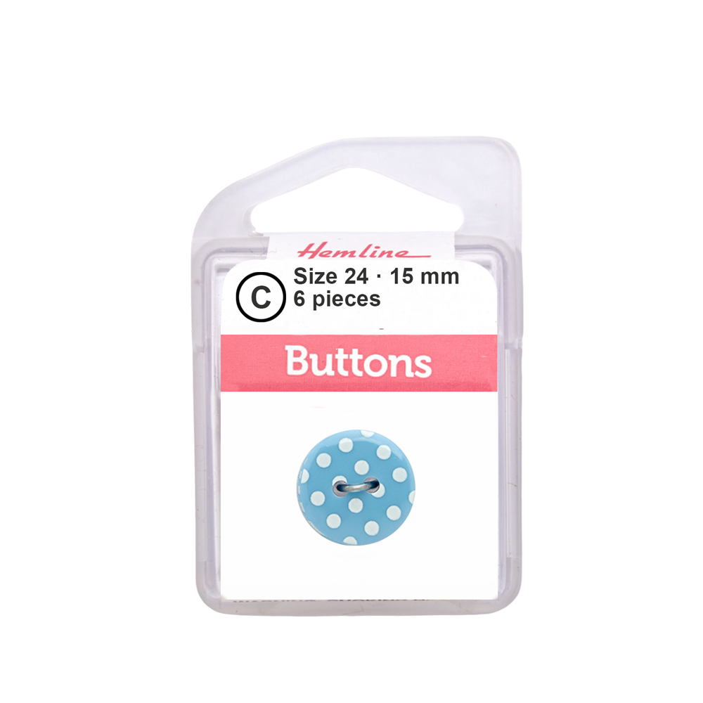 Bot&amp;oacute;n Pl&amp;aacute;stico Puntos Celeste